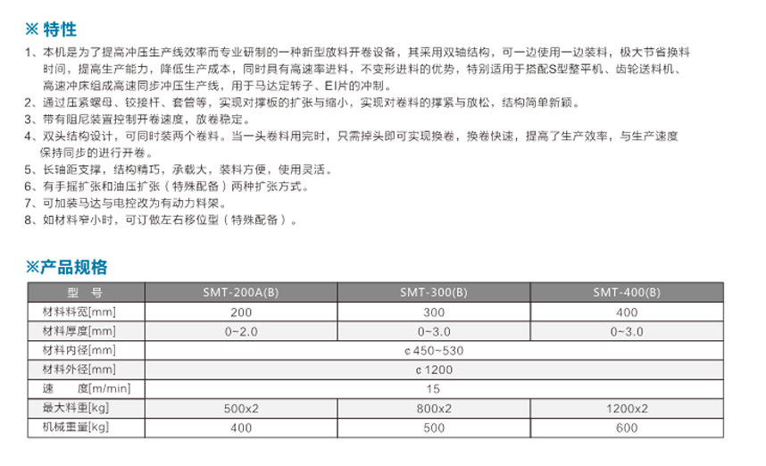 双头材料架无动力型SMT-A