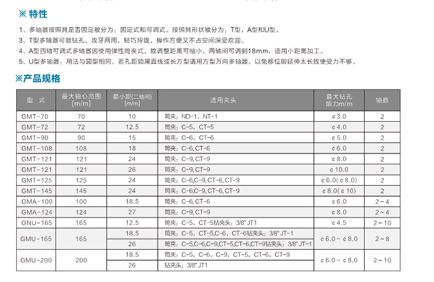 多轴器可调式T型