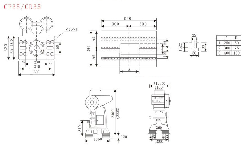 HW-press 35T C型三圆导柱冲床